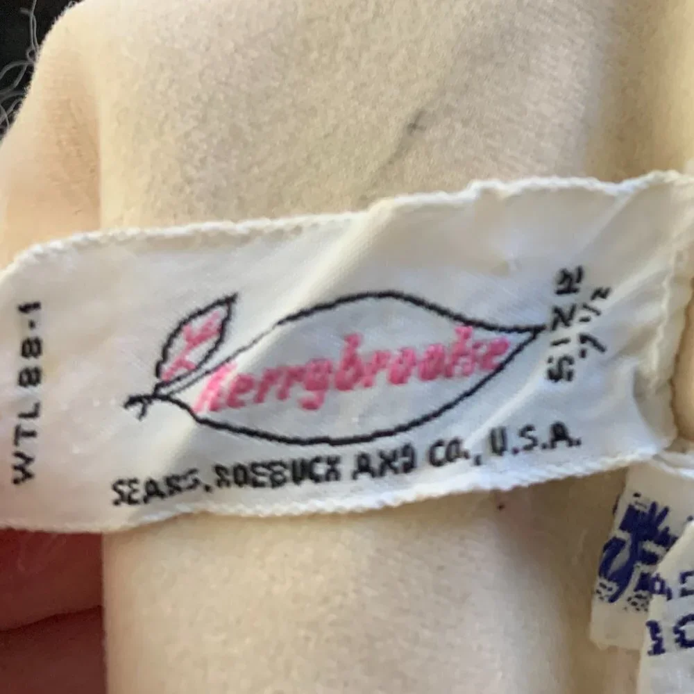 VTG Kerrybrooke Sears Sz 7-1/2 Ladies Long‎ Cotton Gloves Off-White/Beige #92Q